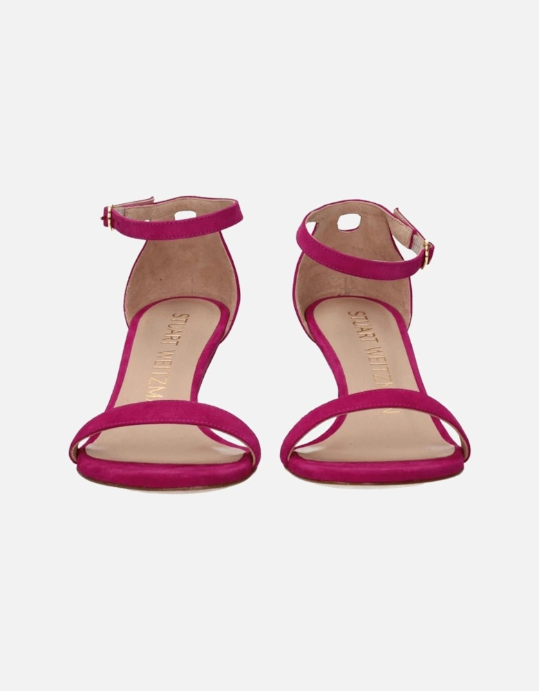 Suede Mid Heel Open Toe Sandals Women - Pink