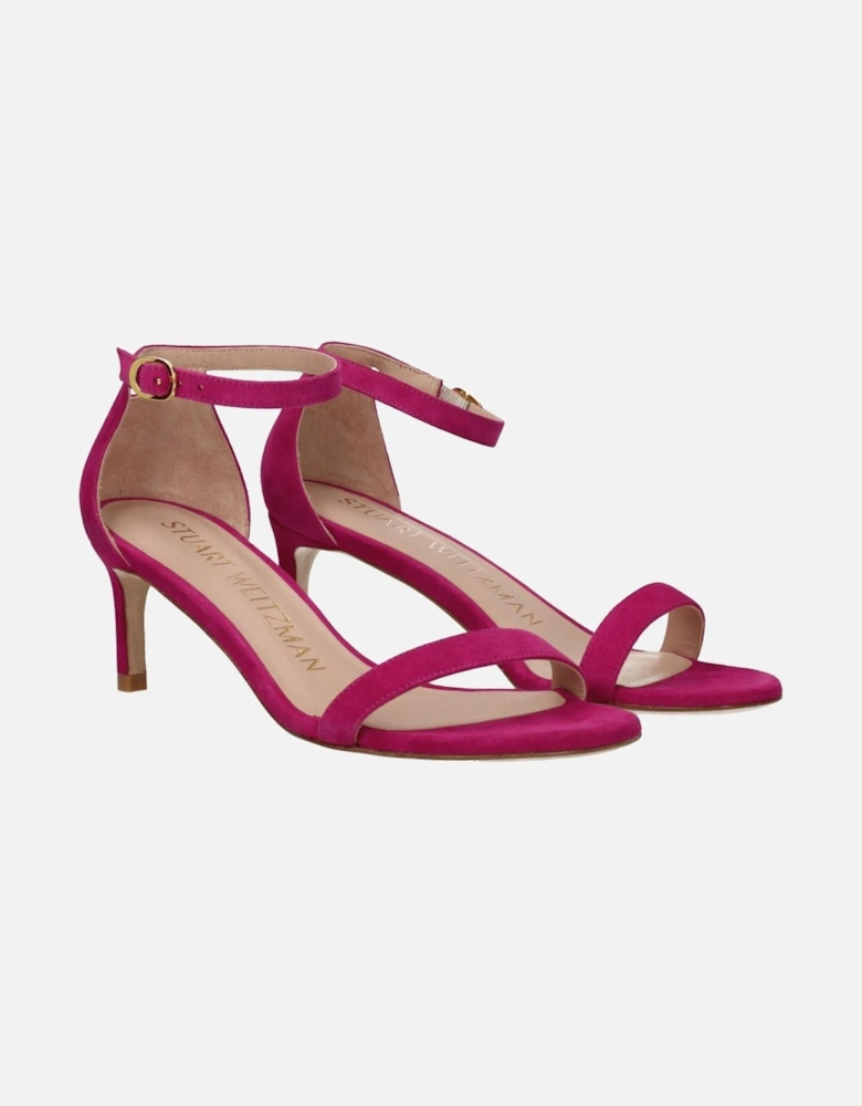 Suede Mid Heel Open Toe Sandals Women - Pink