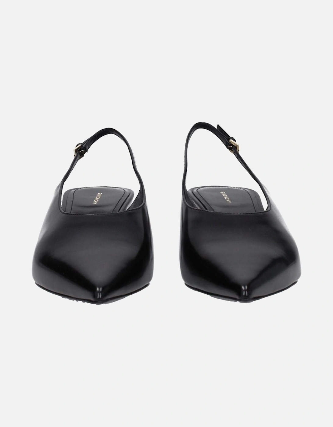 Pointy Toe Leather Mid Heel Sandals Women - Black