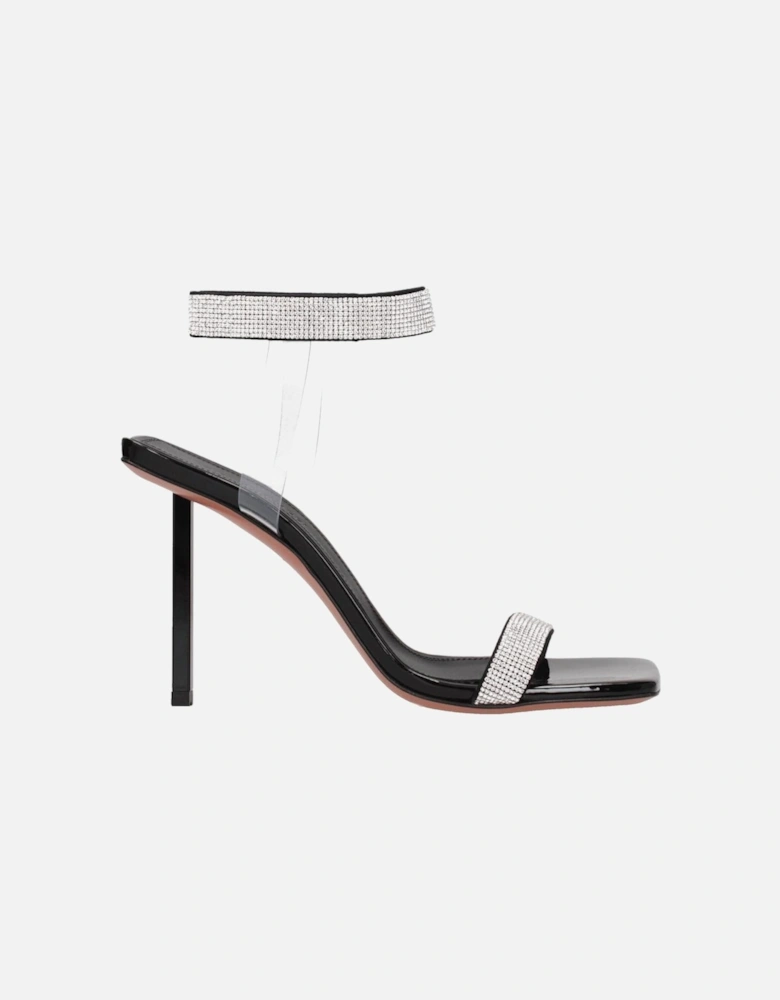 Rhinestone Embellished High Heel Open Toe Sandals Women - Black