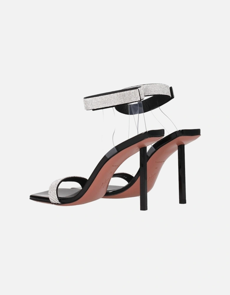 Rhinestone Embellished High Heel Open Toe Sandals Women - Black