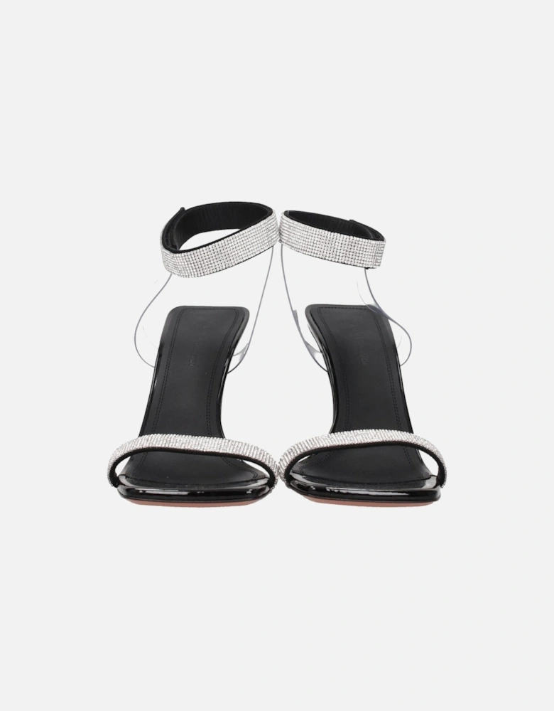 Rhinestone Embellished High Heel Open Toe Sandals Women - Black