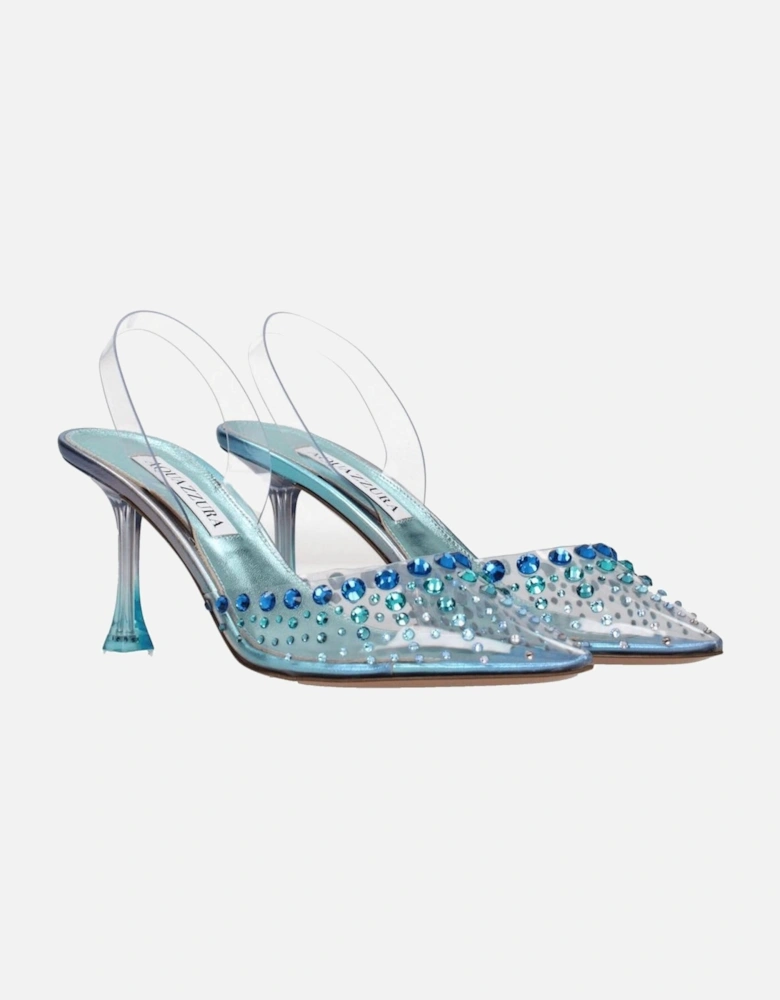 Transparent PVC Mid Heel Pointy Toe Sandals Women