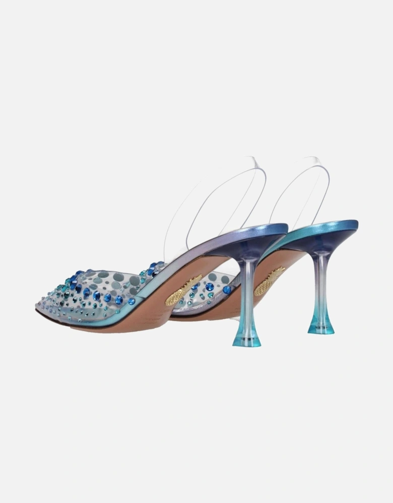 Transparent PVC Mid Heel Pointy Toe Sandals Women