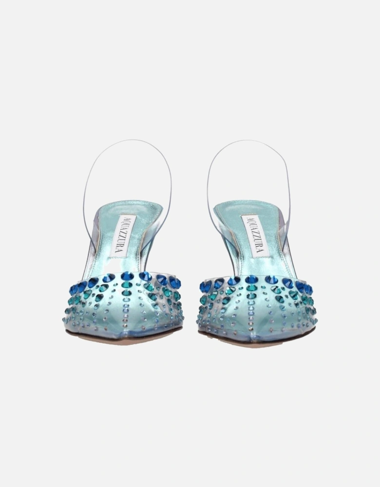 Transparent PVC Mid Heel Pointy Toe Sandals Women