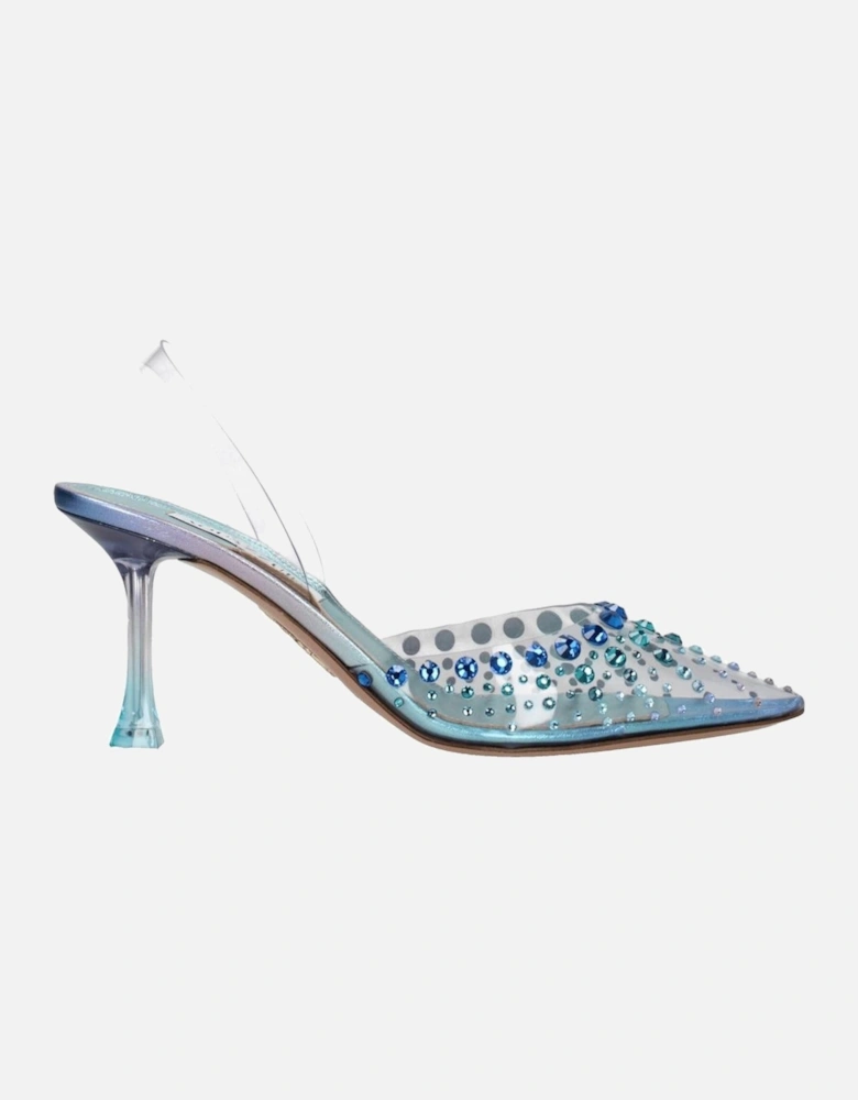 Transparent PVC Mid Heel Pointy Toe Sandals Women