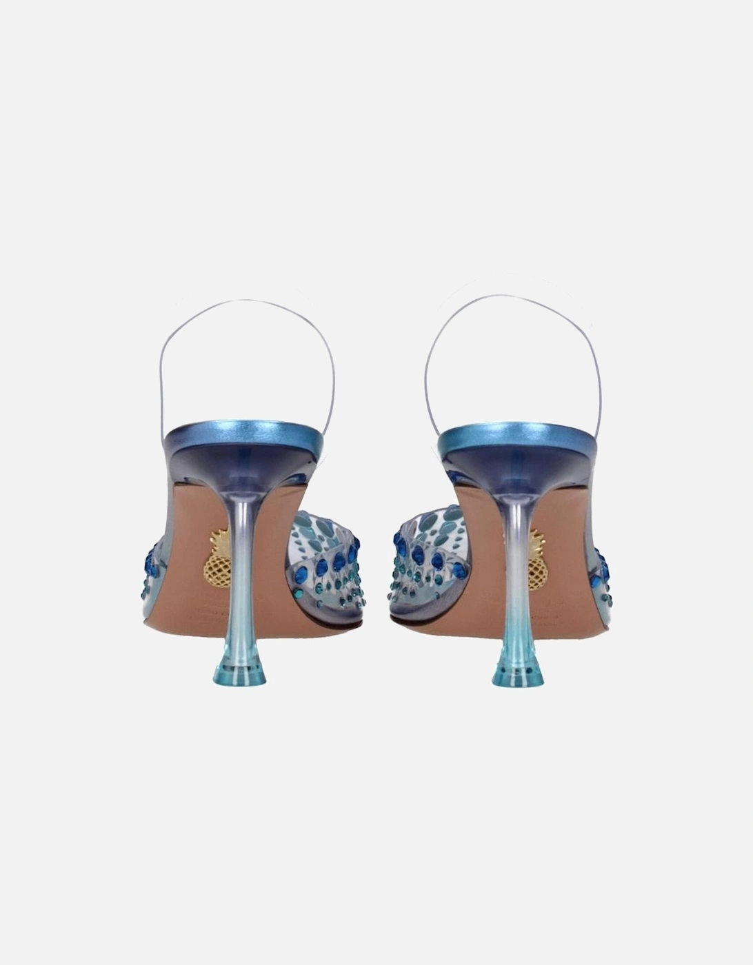 Transparent PVC Mid Heel Pointy Toe Sandals Women