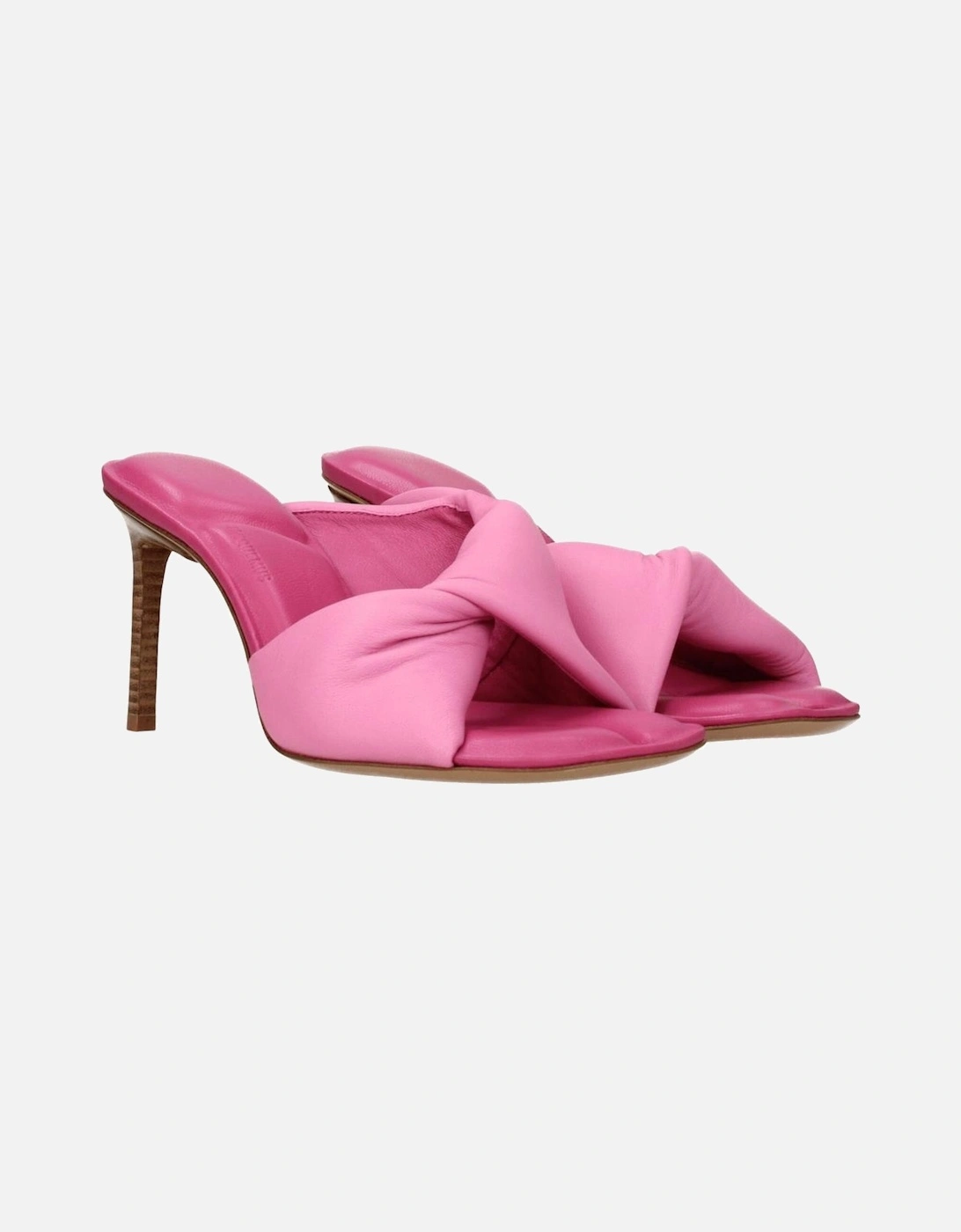 Mid Heel Leather Open Toe Sandals Women - Pink