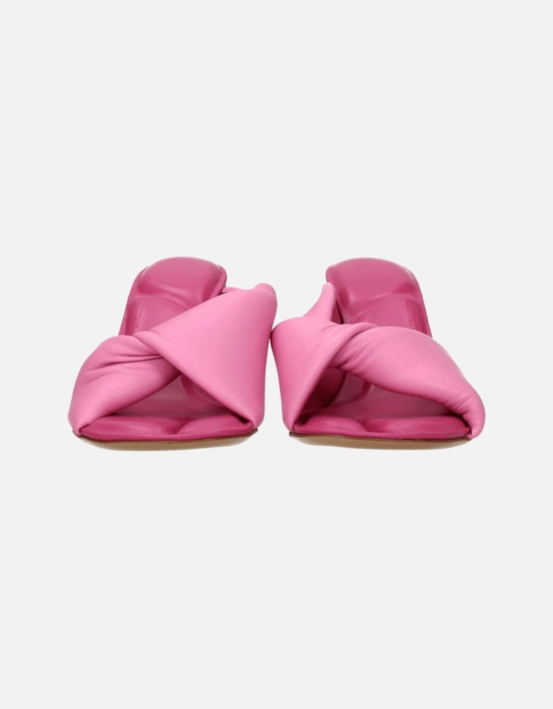 Mid Heel Leather Open Toe Sandals Women - Pink