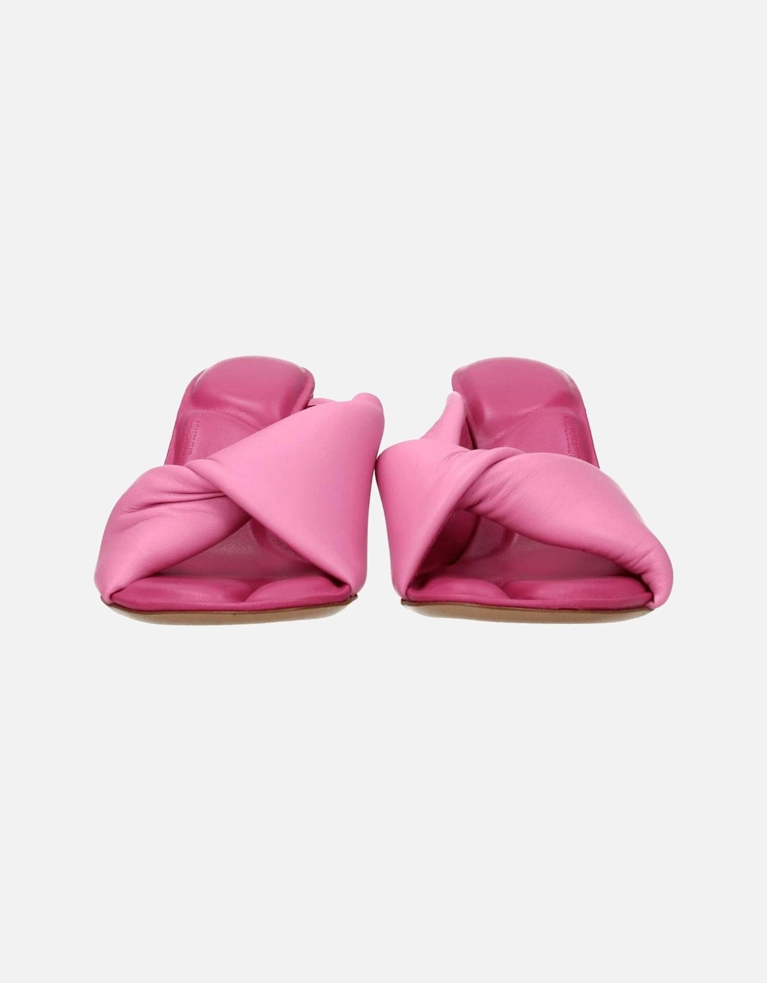 Mid Heel Leather Open Toe Sandals Women - Pink