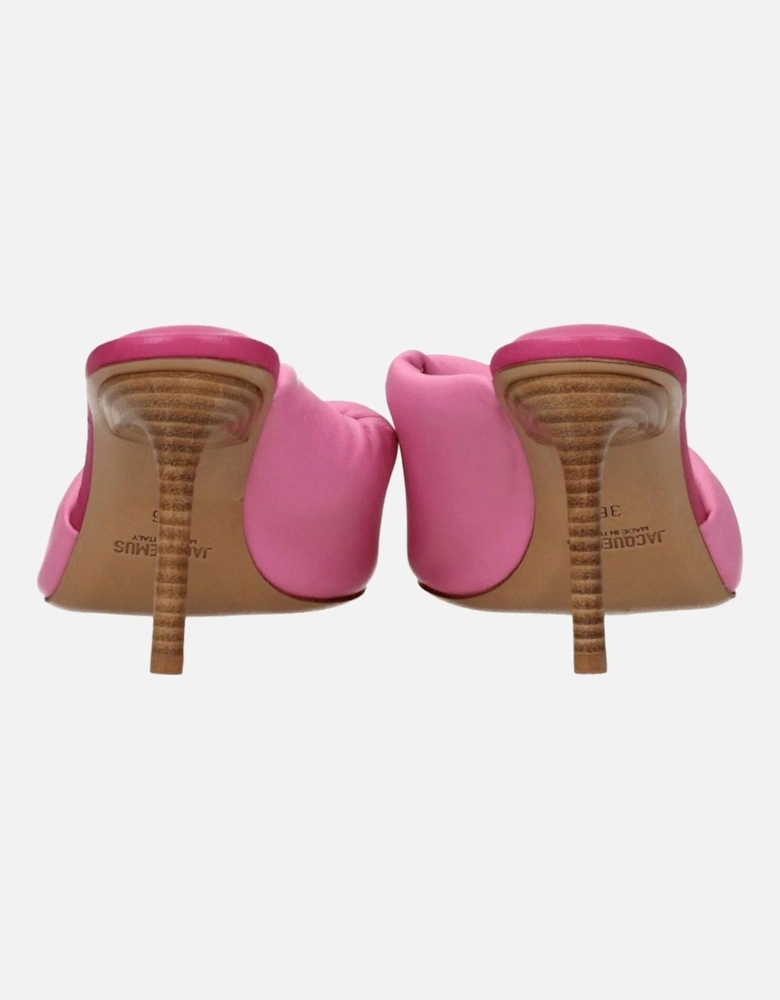 Mid Heel Leather Open Toe Sandals Women - Pink