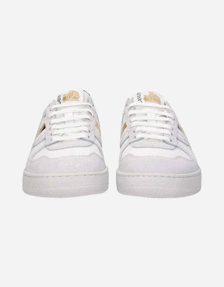 Leather Sneakers with Logo and Lace-Up Closure Women - White