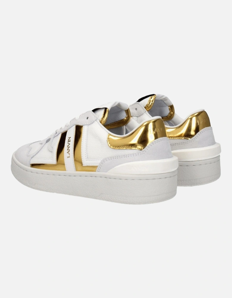 Leather Sneakers with Logo and Lace-Up Closure Women - White