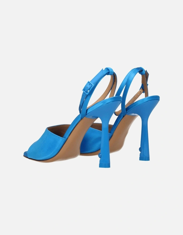 High Heel Satin Open Toe Sandals Women - Blue