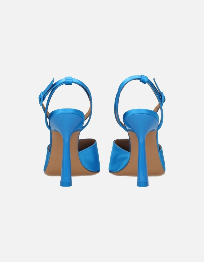 High Heel Satin Open Toe Sandals Women - Blue