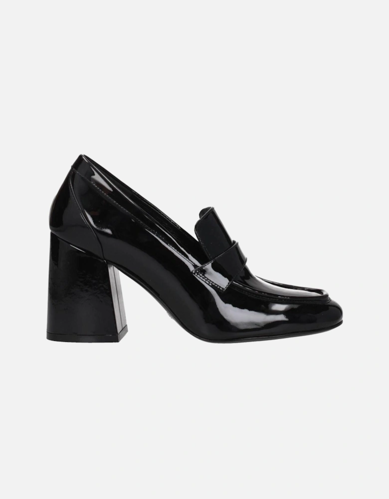 Patent Leather Mid Heel Pumps Women - Black Brooches