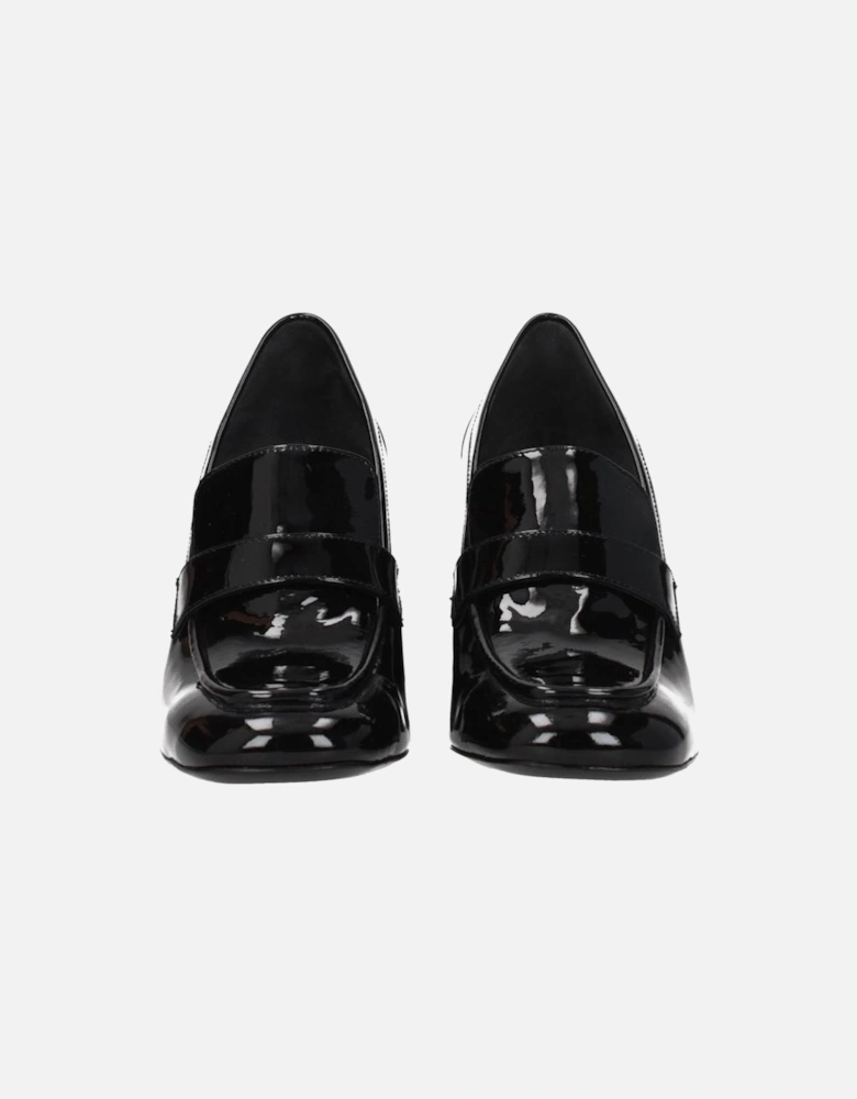 Patent Leather Mid Heel Pumps Women - Black Brooches