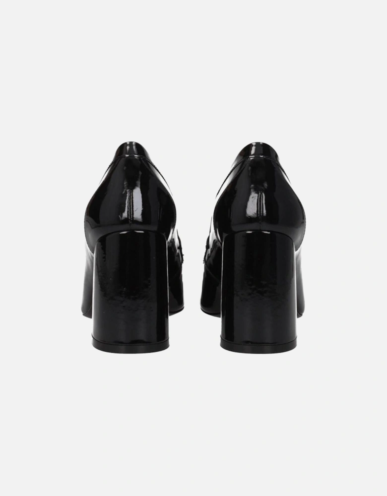 Patent Leather Mid Heel Pumps Women - Black Brooches