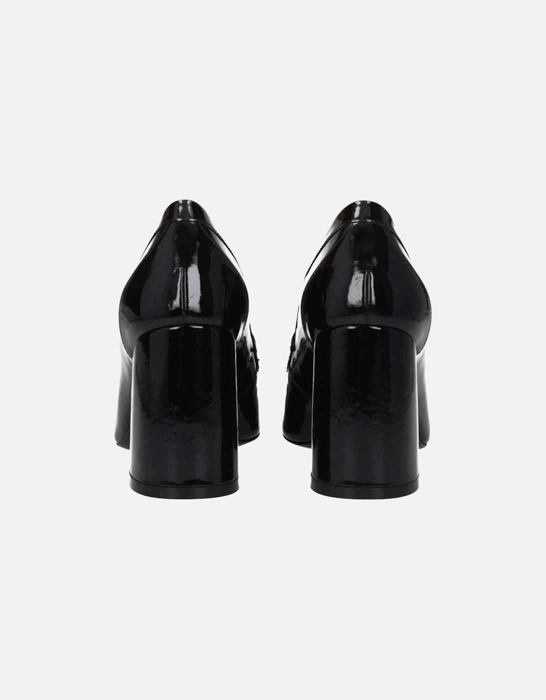 Patent Leather Mid Heel Pumps Women - Black Brooches