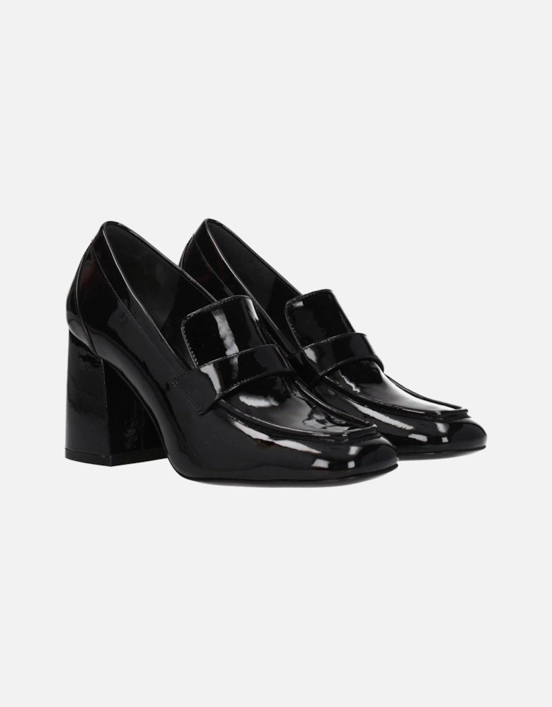 Patent Leather Mid Heel Pumps Women - Black Brooches