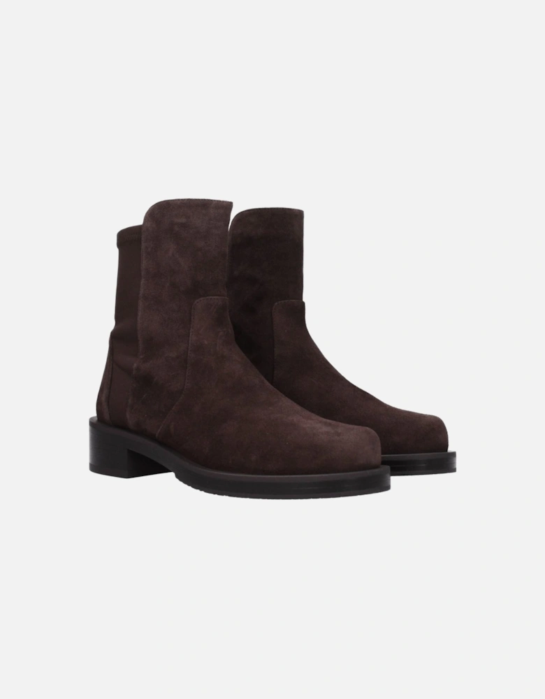 Suede Mid Heel Ankle Boots Women - Brown
