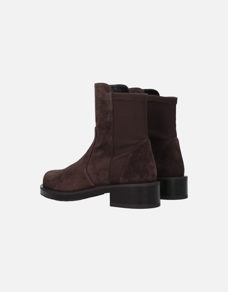 Suede Mid Heel Ankle Boots Women - Brown