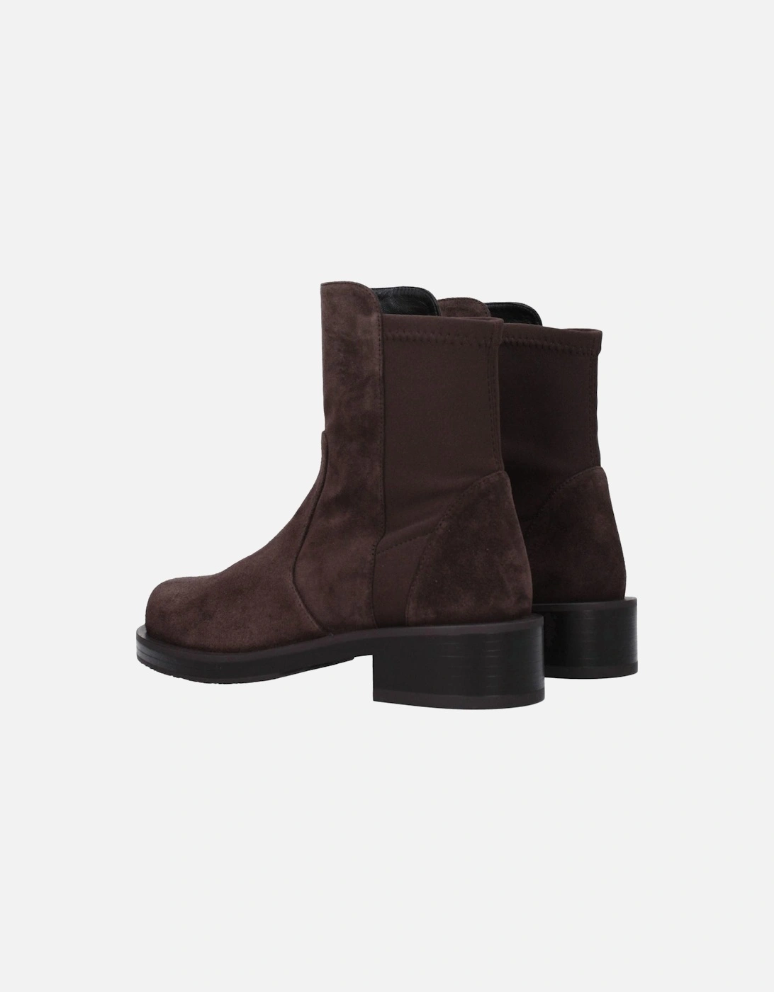 Suede Mid Heel Ankle Boots Women - Brown