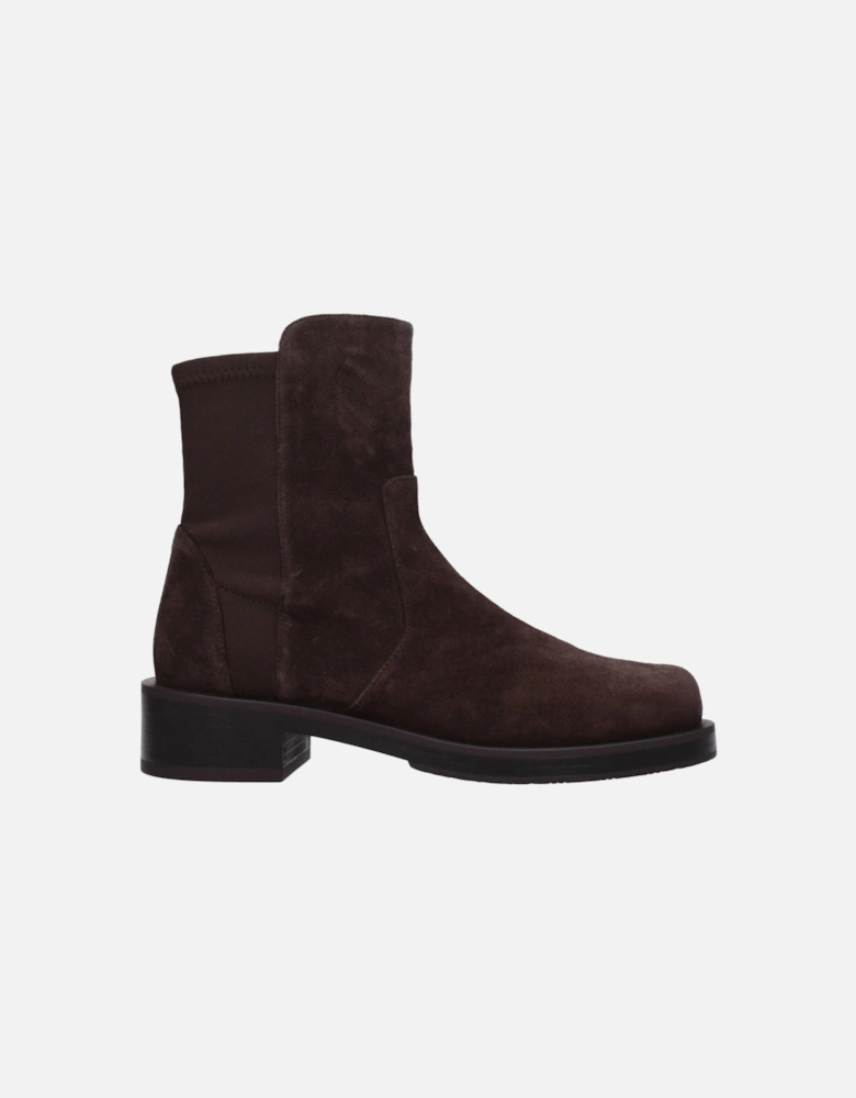 Suede Mid Heel Ankle Boots Women - Brown