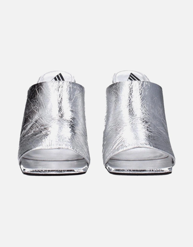High Heel Open Toe Leather Sandals Women - Gray