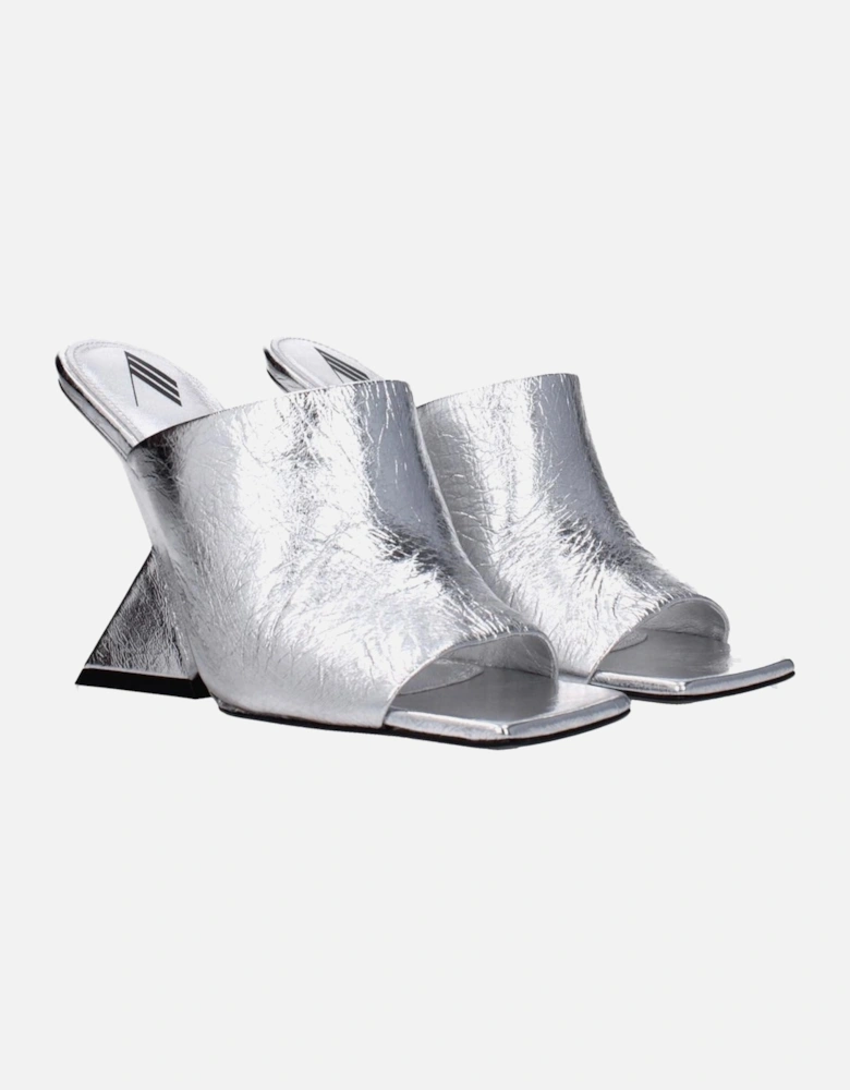 High Heel Open Toe Leather Sandals Women - Gray