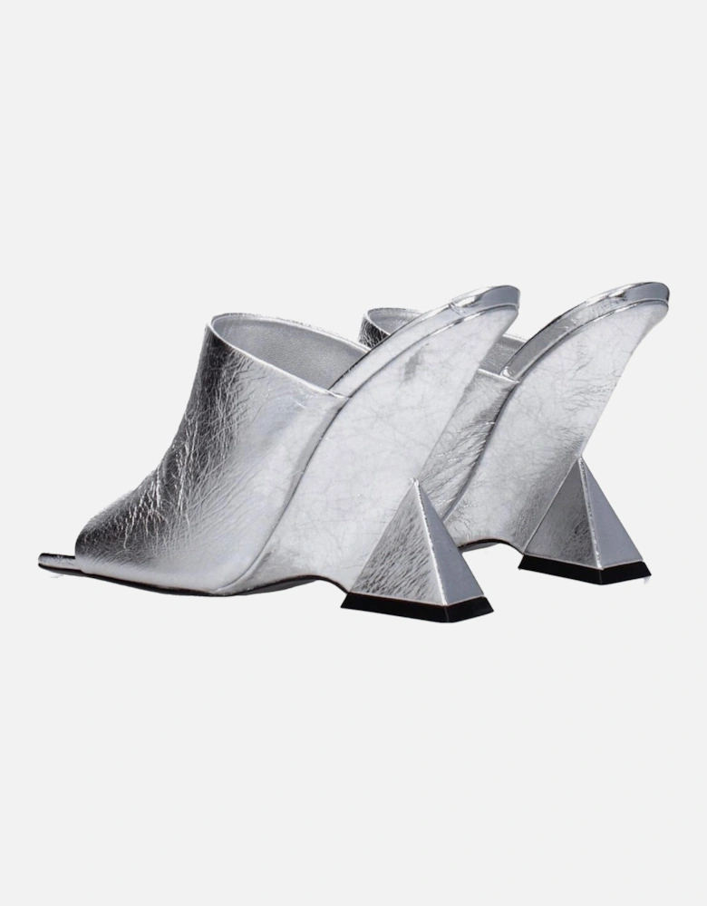High Heel Open Toe Leather Sandals Women - Gray