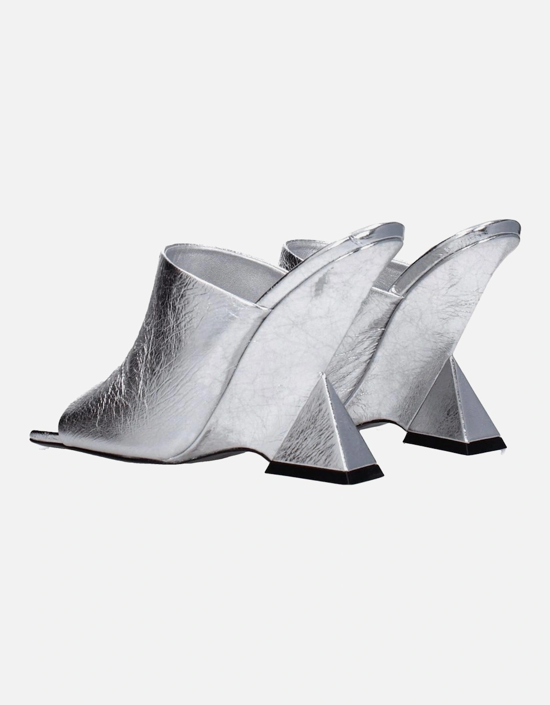 High Heel Open Toe Leather Sandals Women - Gray