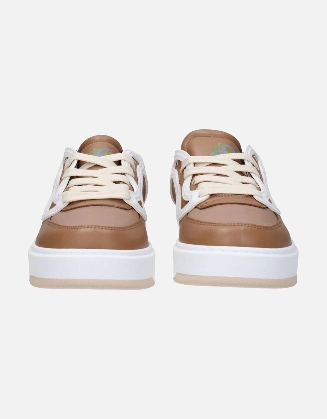 Front and Back Logo Lace-Up Sneakers Women - Brown