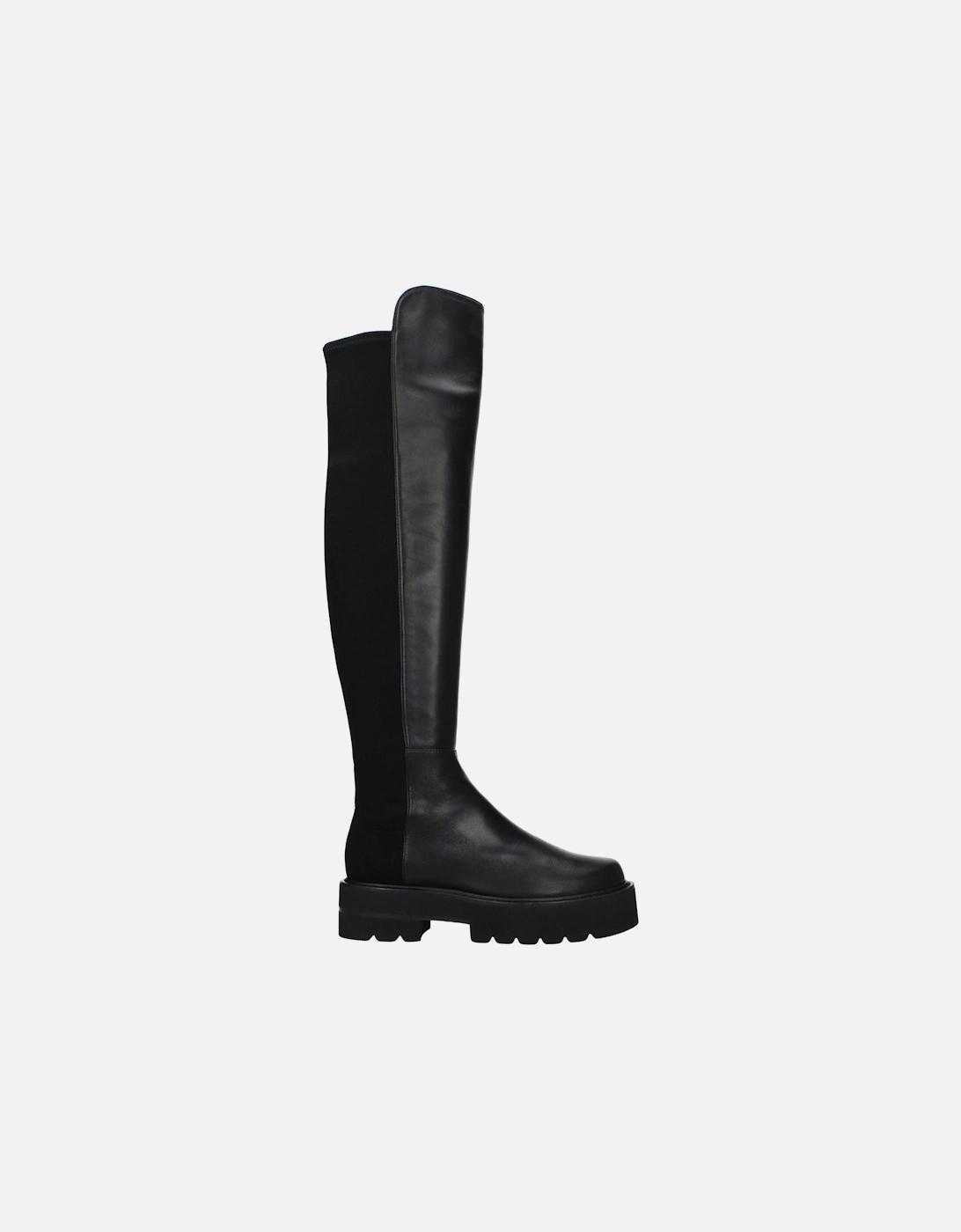 Vintage Effect Leather Mid Heel Boots Women - Black, 6 of 5