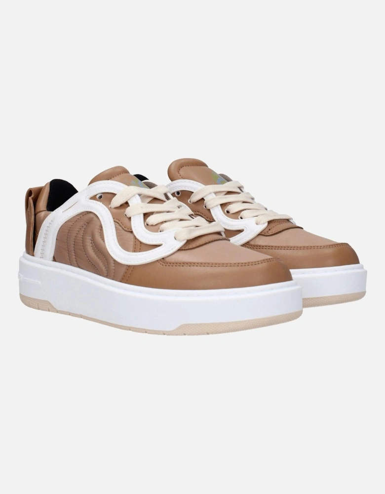 Front and Back Logo Lace-Up Sneakers Women - Brown
