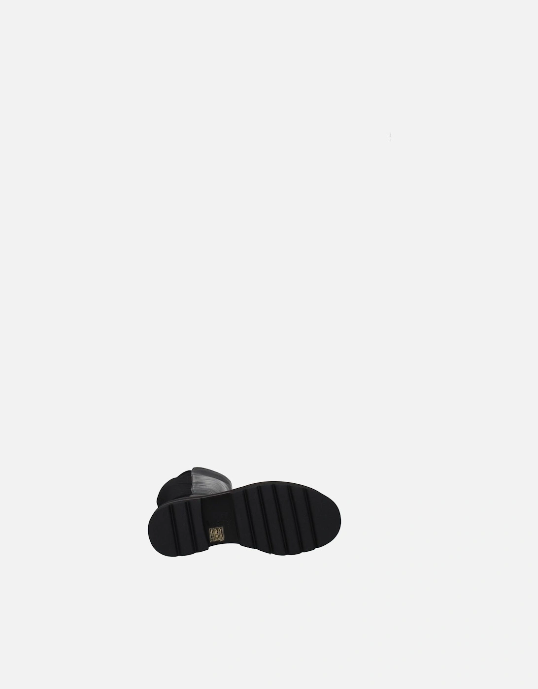 Vintage Effect Leather Mid Heel Boots Women - Black