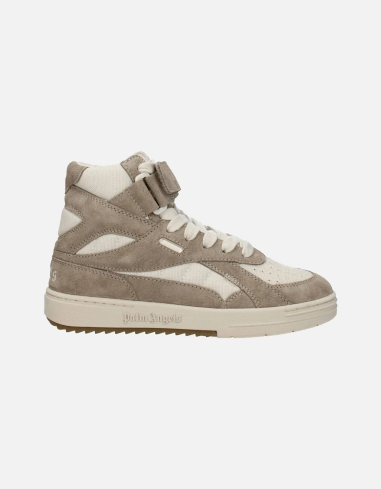 Suede Sneakers with Logo and Strap Closure Women - Beige