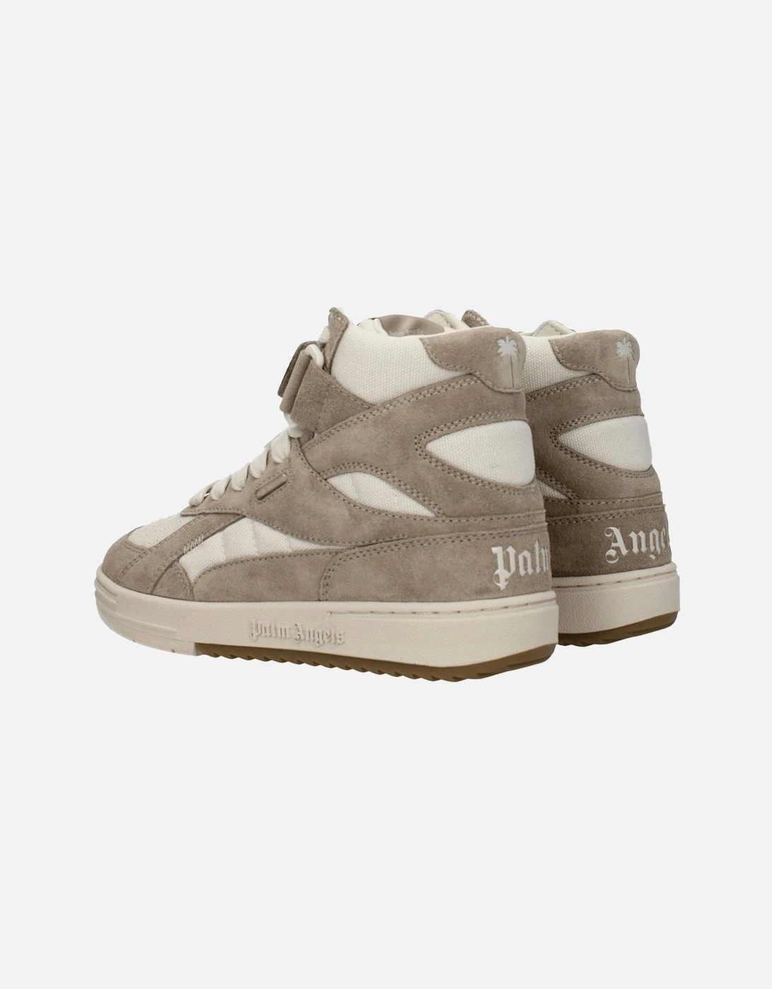 Suede Sneakers with Logo and Strap Closure Women - Beige
