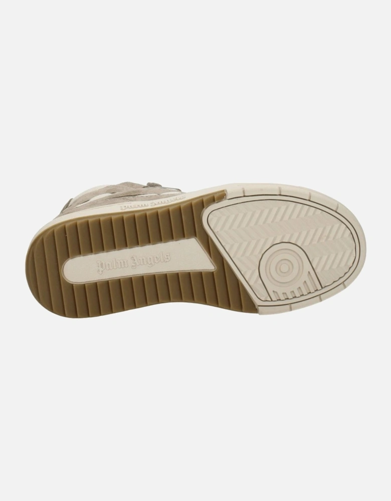 Suede Sneakers with Logo and Strap Closure Women - Beige