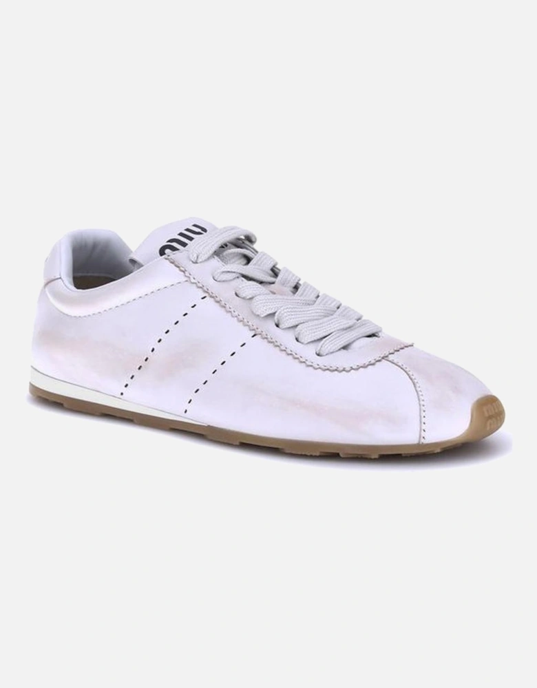 Perforated Leather Plume Sneakers with Rubber Sole Women - White