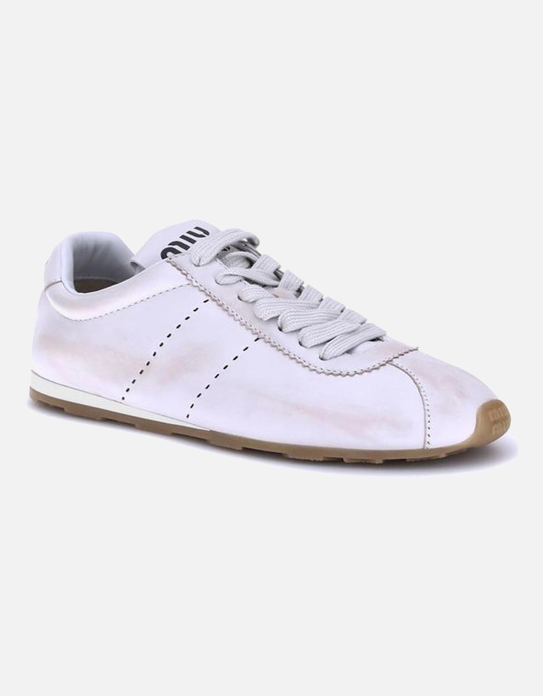 Perforated Leather Plume Sneakers with Rubber Sole Women - White