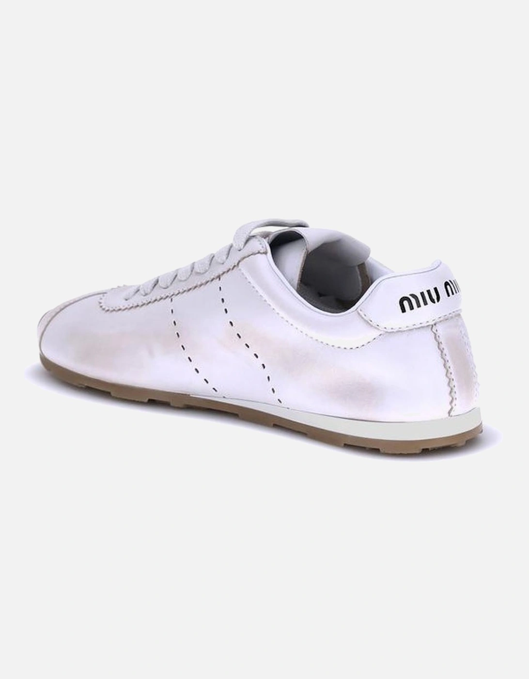 Perforated Leather Plume Sneakers with Rubber Sole Women - White