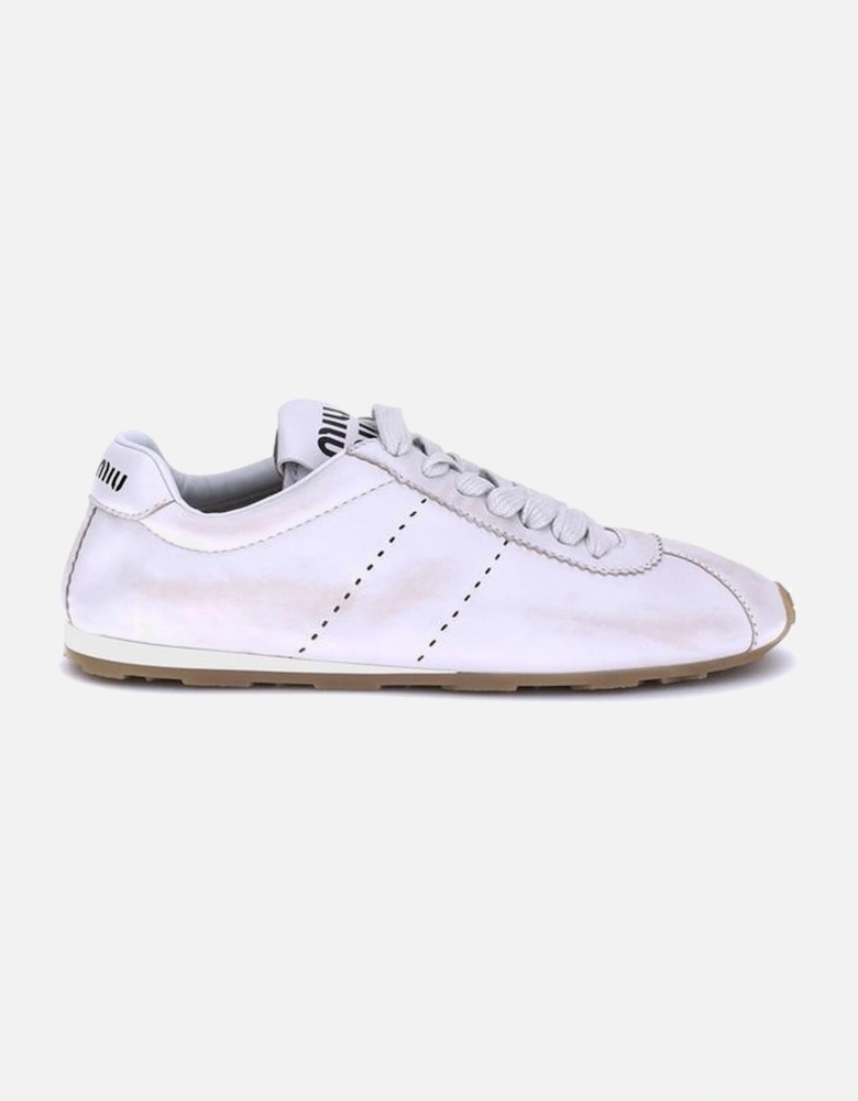 Perforated Leather Plume Sneakers with Rubber Sole Women - White