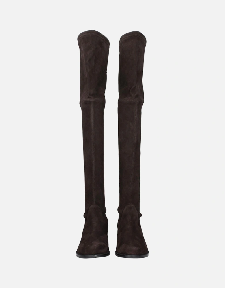 Suede Mid Heel Vintage Effect Boots Women - Brown