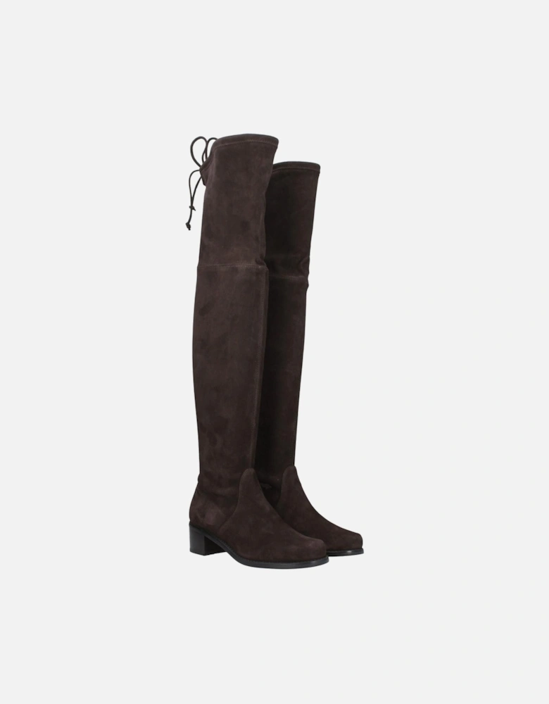 Suede Mid Heel Vintage Effect Boots Women - Brown