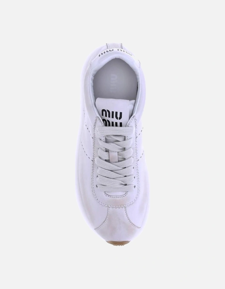 Perforated Leather Plume Sneakers with Rubber Sole Women - White