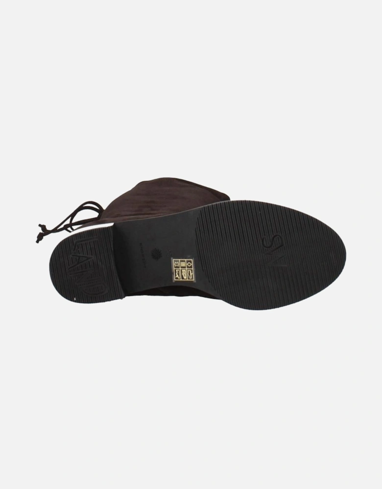 Suede Mid Heel Vintage Effect Boots Women - Brown