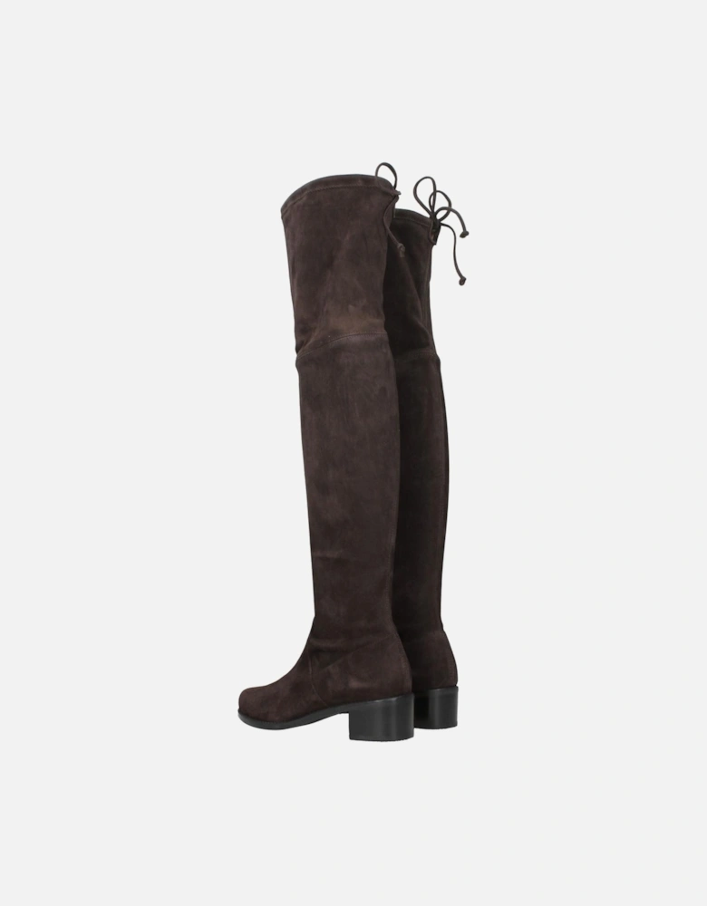Suede Mid Heel Vintage Effect Boots Women - Brown