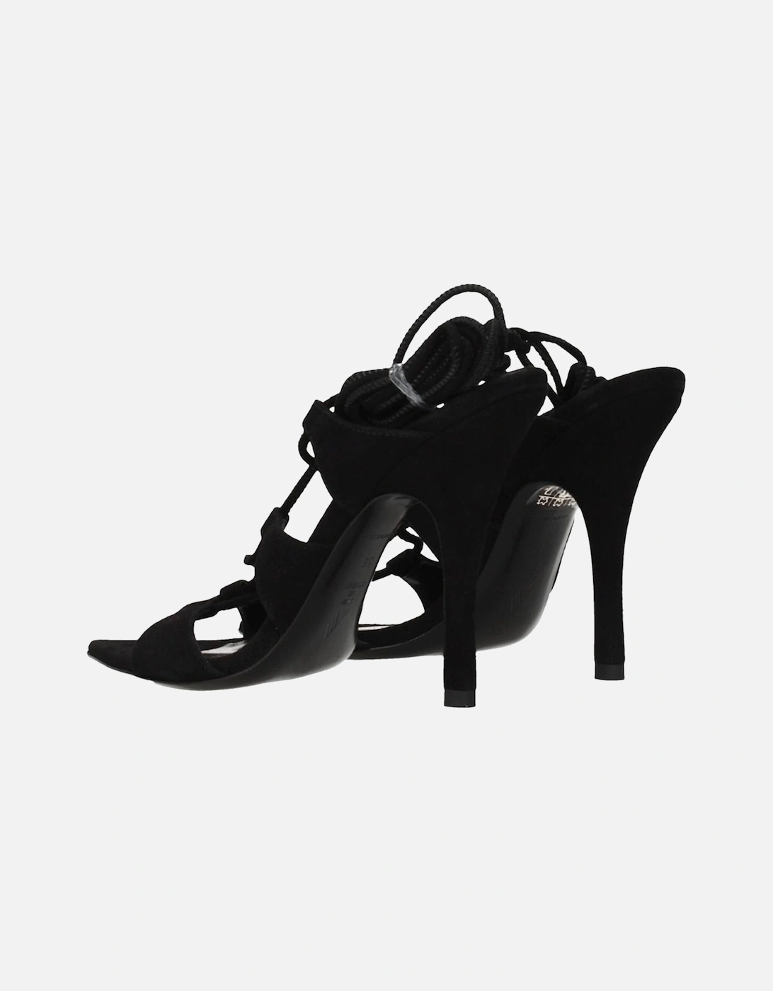 Suede High Heel Pointy Toe Sandals Women - Black