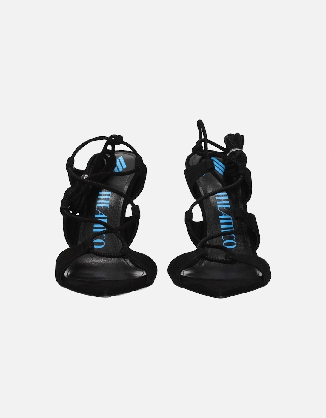 Suede High Heel Pointy Toe Sandals Women - Black